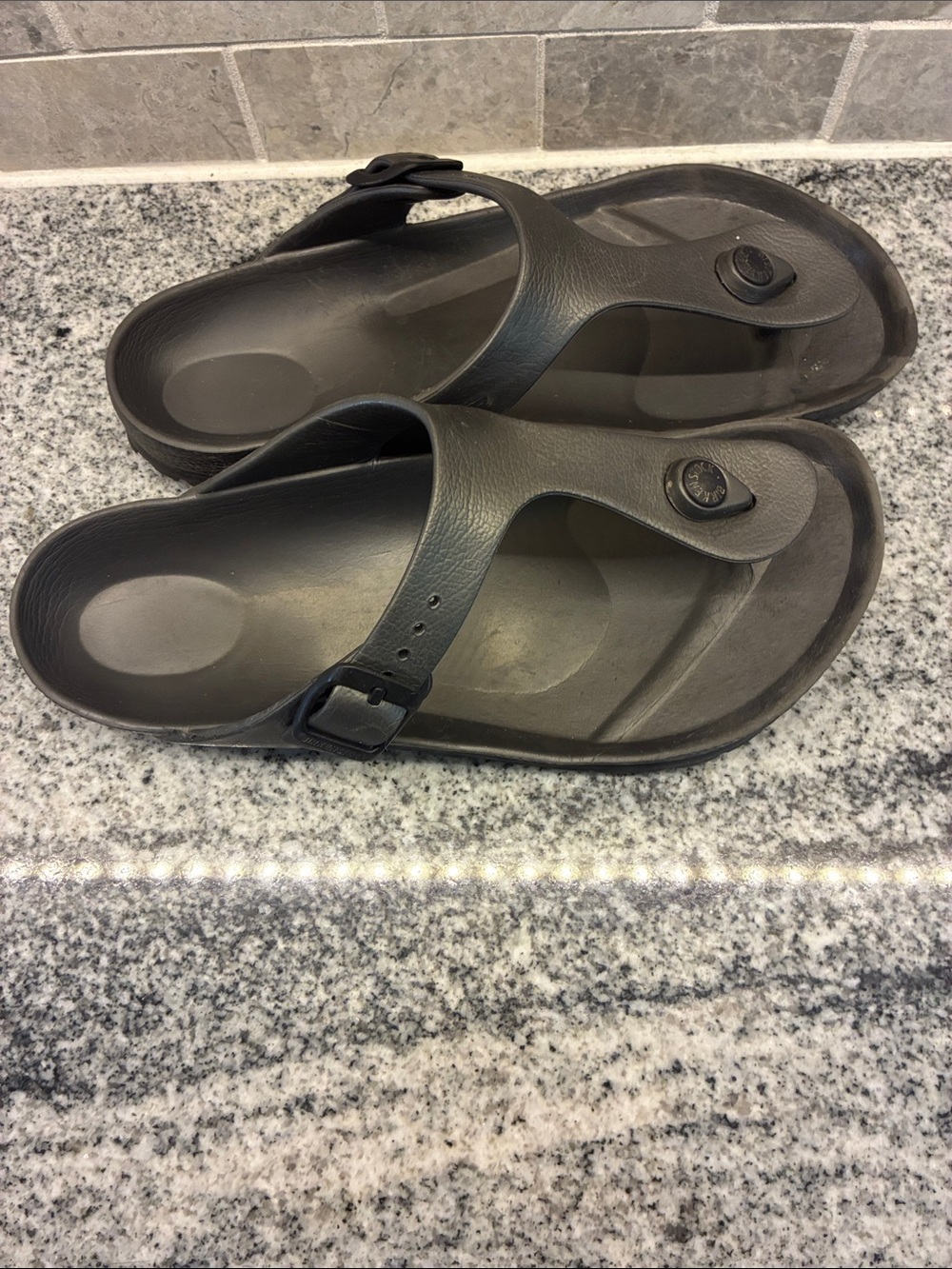 Birkenstock Grey Eva Thong Sandals. B18